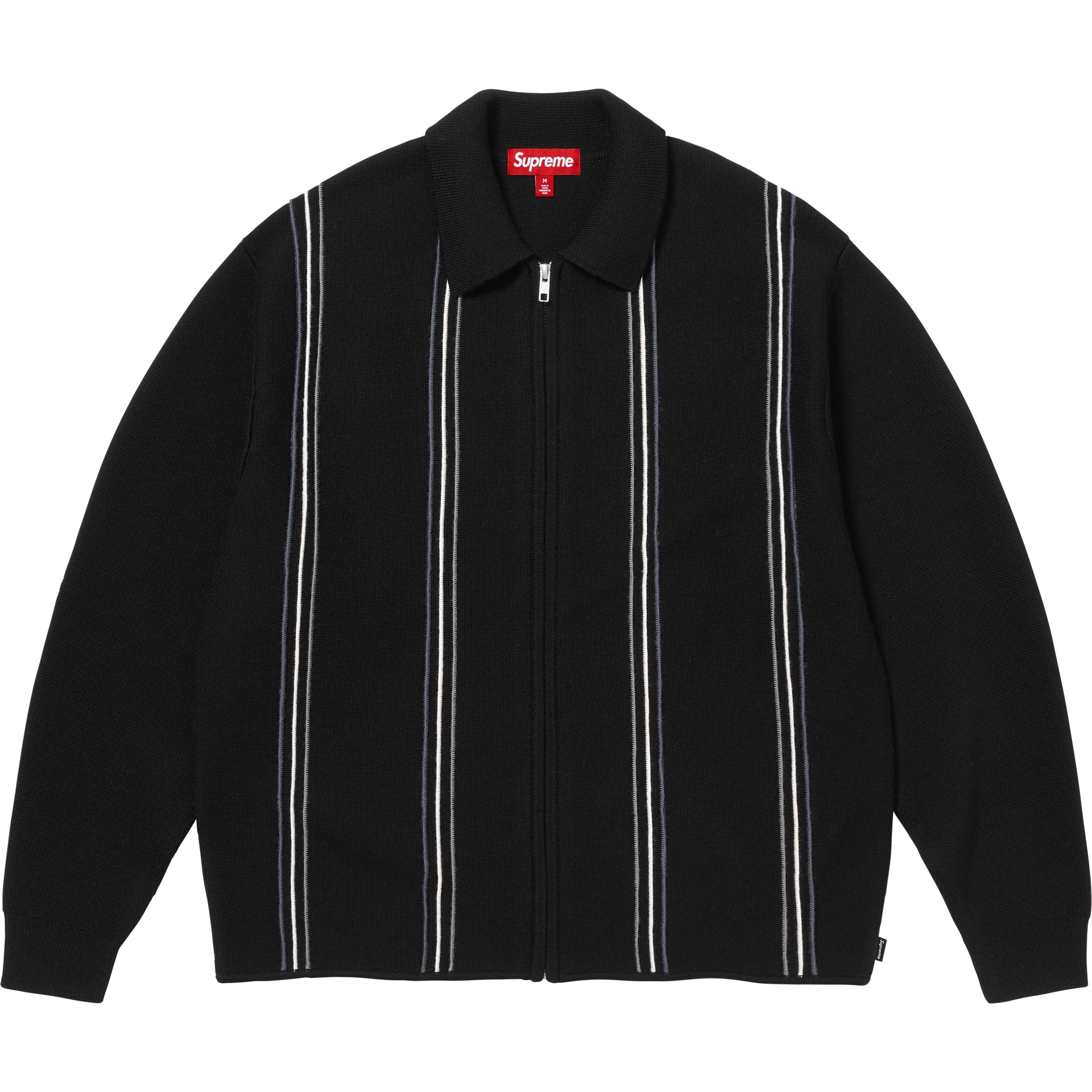 Stripe Zip Up Polo Sweater view 10